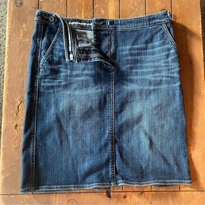 Lands’ End Premium Denim Jean Skirt Knee Length Blue